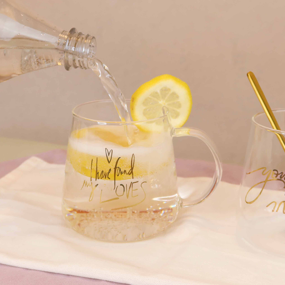 情話綿綿耐熱玻璃馬克杯(附匙) 450ML