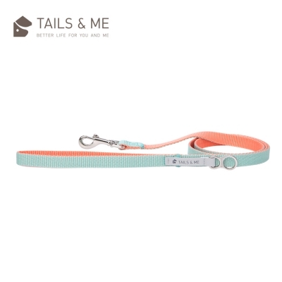 Tails & Me Leash 尼龍雙色拖帶 S~L．粉橘薄荷