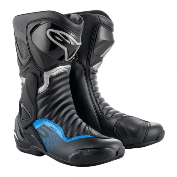 ALPINESTARS SMX-6 V2 BLACK/GUN METAL/BLUE 黑鈦藍 車靴