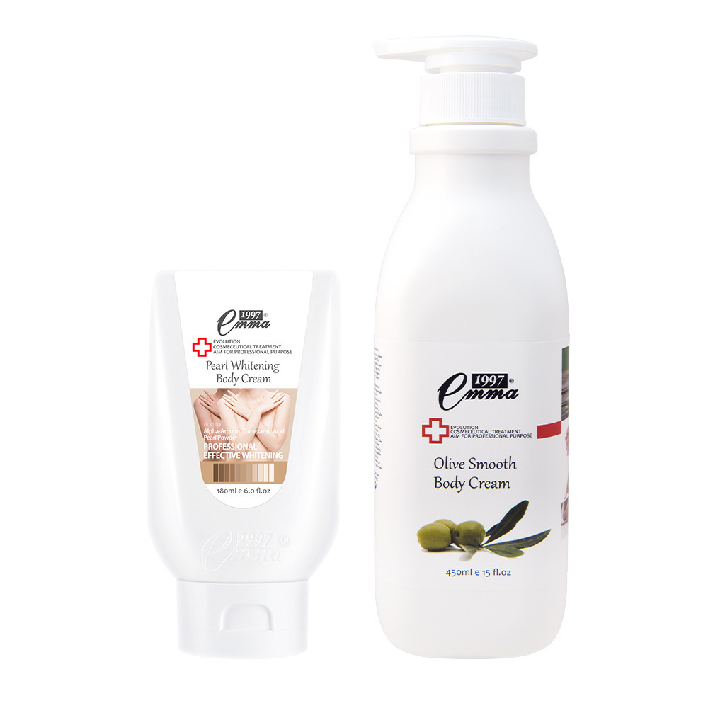 Emma1997 美白身體勻嫩霜 180ml +橄欖柔嫩身體乳液 450ml  白雪約會霜 嫩白乳液 王思佳 女人我最大 美麗說達人