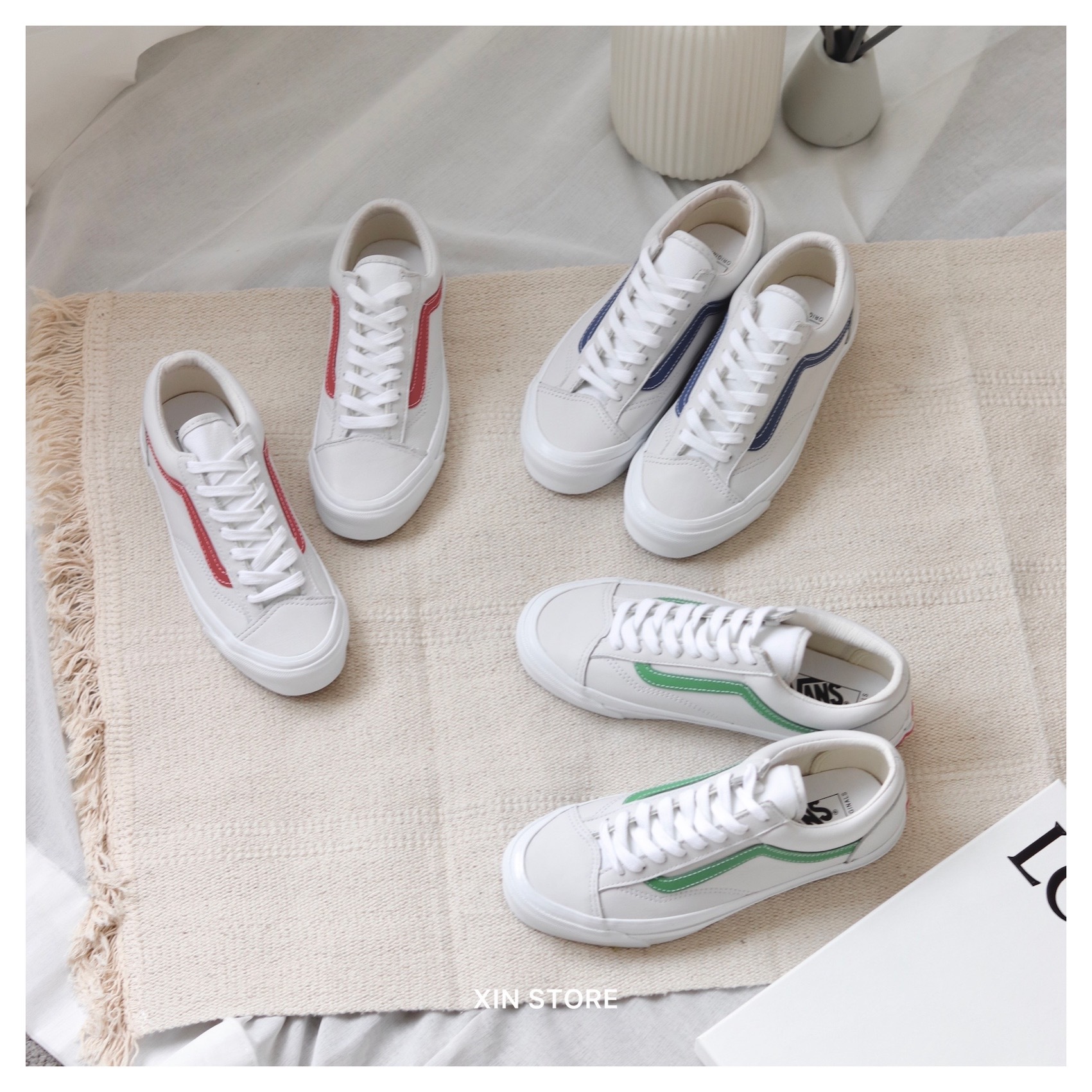 【現貨】Vans Og Style 36 VAULT 經典 皮革 藍線 紅線 綠線 白藍 白紅 白綠