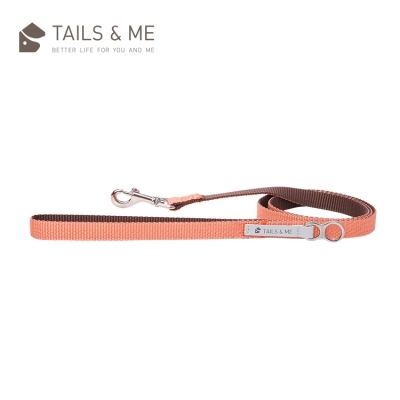 Tails & Me Leash 尼龍雙色拖帶 S~L．粉橘深棕
