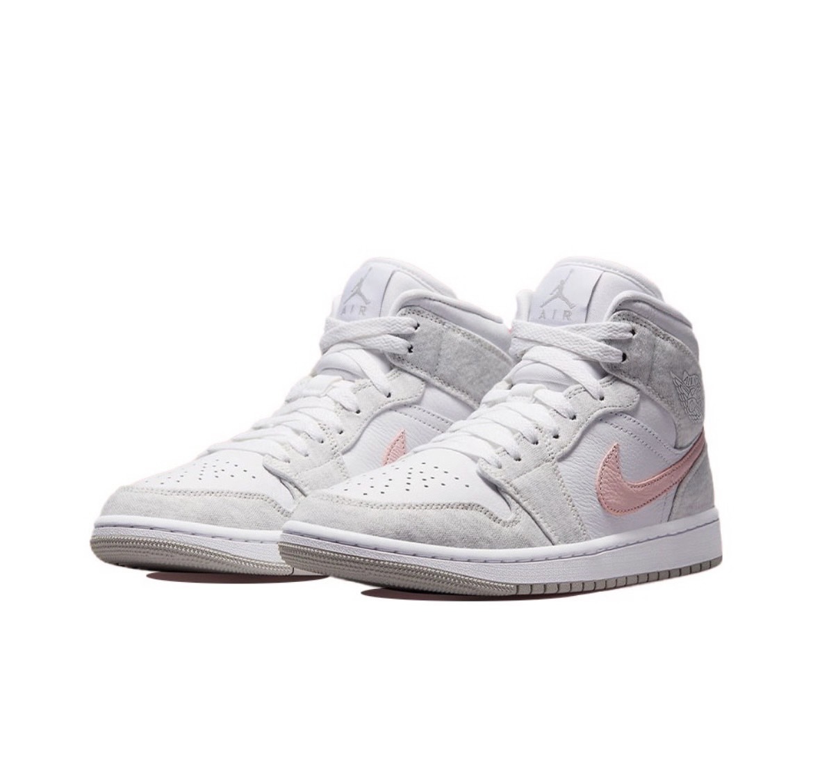 NIKE AIR JORDAN 1 MID "LIGHT IRON ORE  灰粉白 粉勾 女款