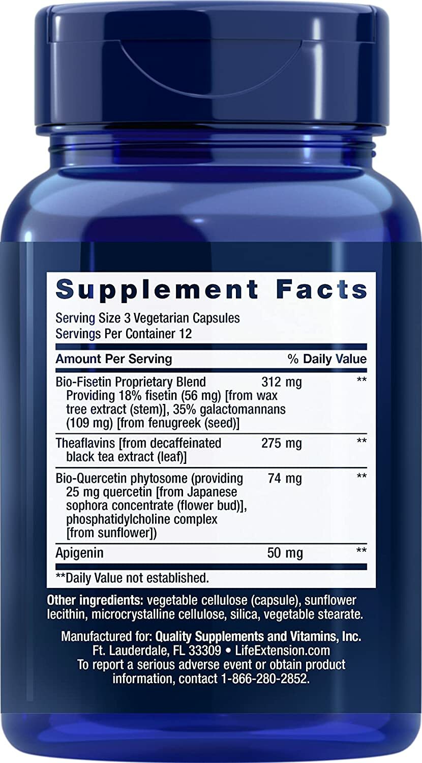 [現貨] 紅茶萃取茶黃素 槲皮素 36粒素食膠囊 Life Extension Senolytic Activator