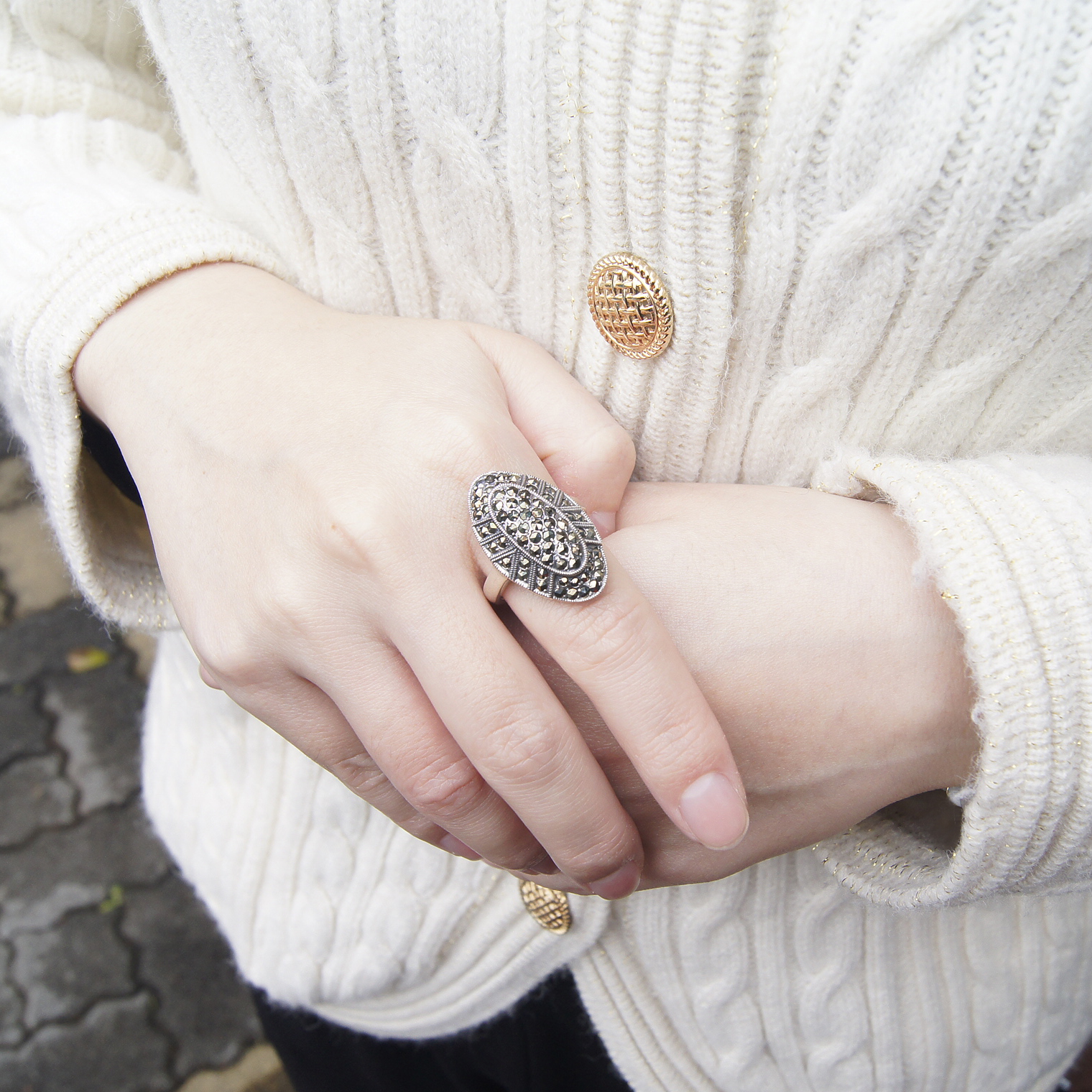 馬克賽石橢圓戒指