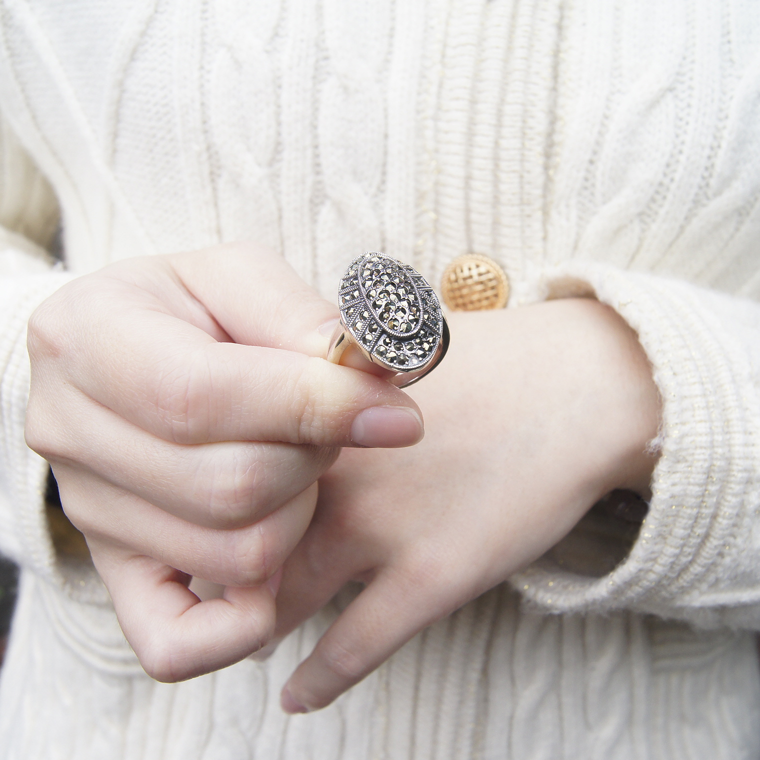 馬克賽石橢圓戒指