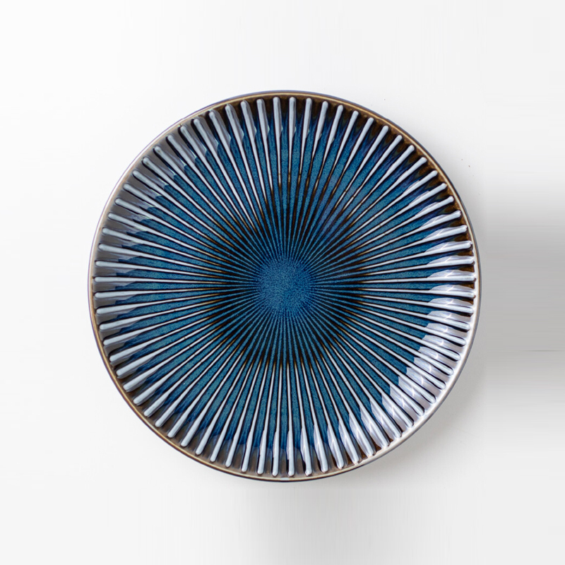 SENDAN Mino Ware Plate 21cm Deep Blue