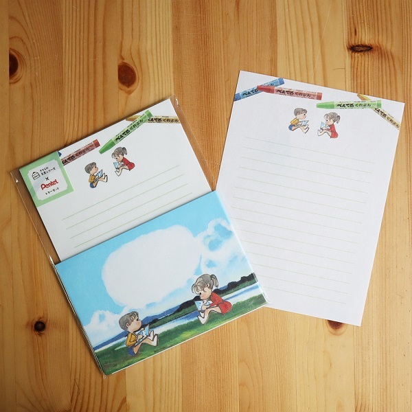 Pentel蠟筆 和紙信紙組 文房具限定系列｜日本古川紙工