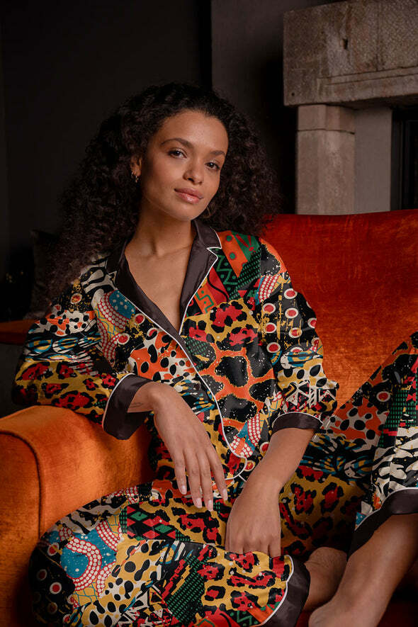 美國Averie Sleep 親膚柔滑兩件式長袖睡衣-極致神祕