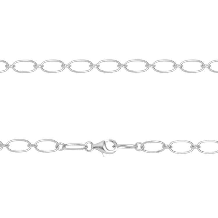 純銀鍊子，女士鍊子 簡約鏈條造型；百搭細緻頸鍊（2257銀色）