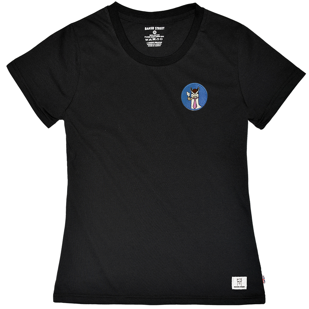 Embroidery-Smokin' Alpaca 藍圈煙斗 刺繡 女版短T