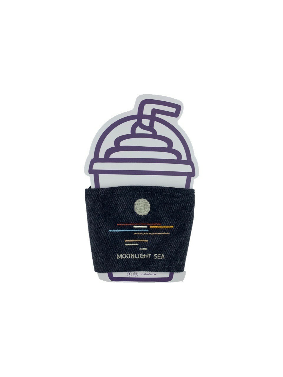 《海色的線條》刺繡杯套