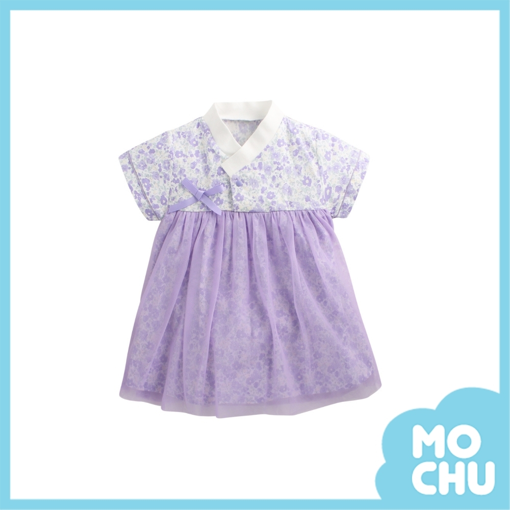 (80cm現貨)花卉韓服短袖包屁裙