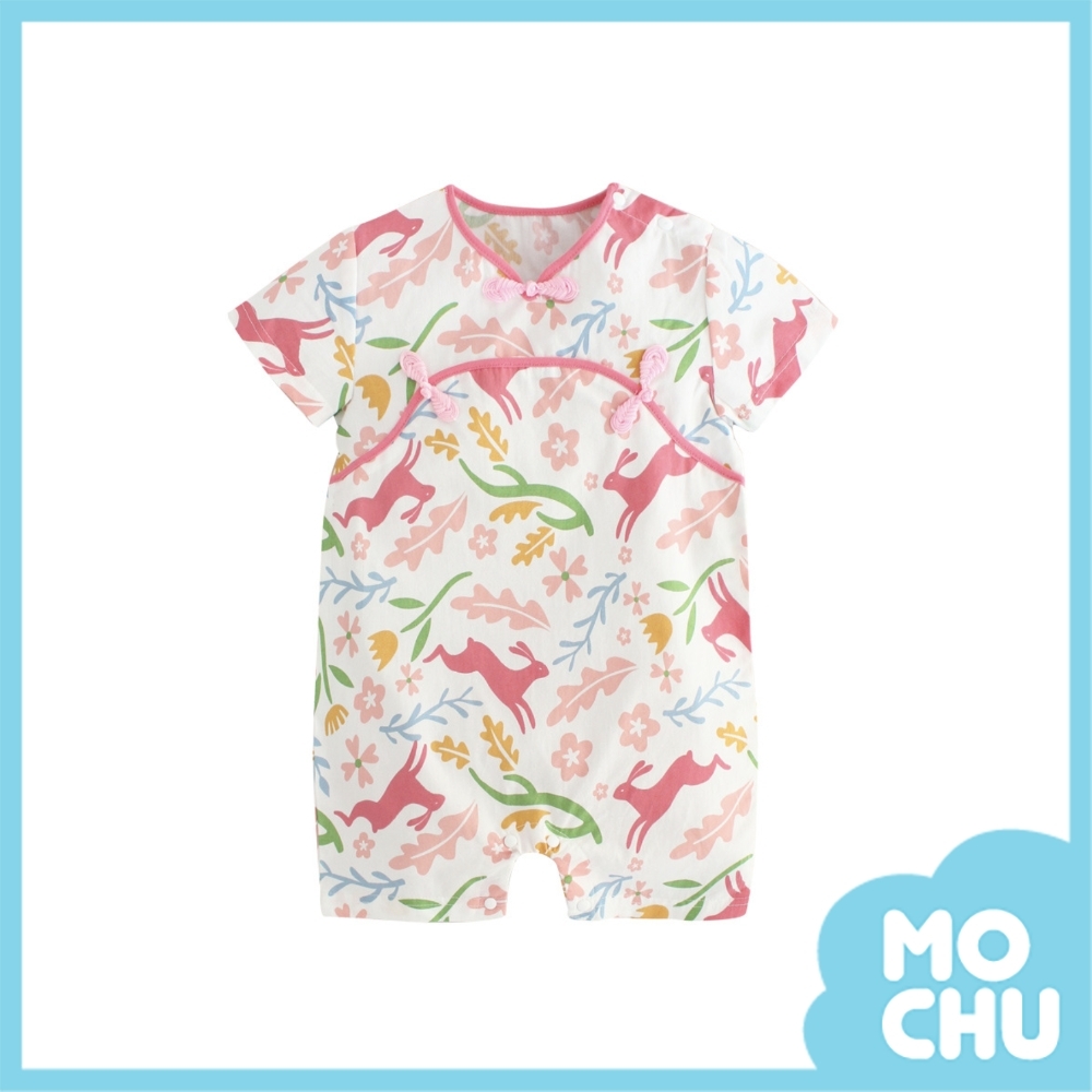 跳耀小兔民族風短袖連身衣