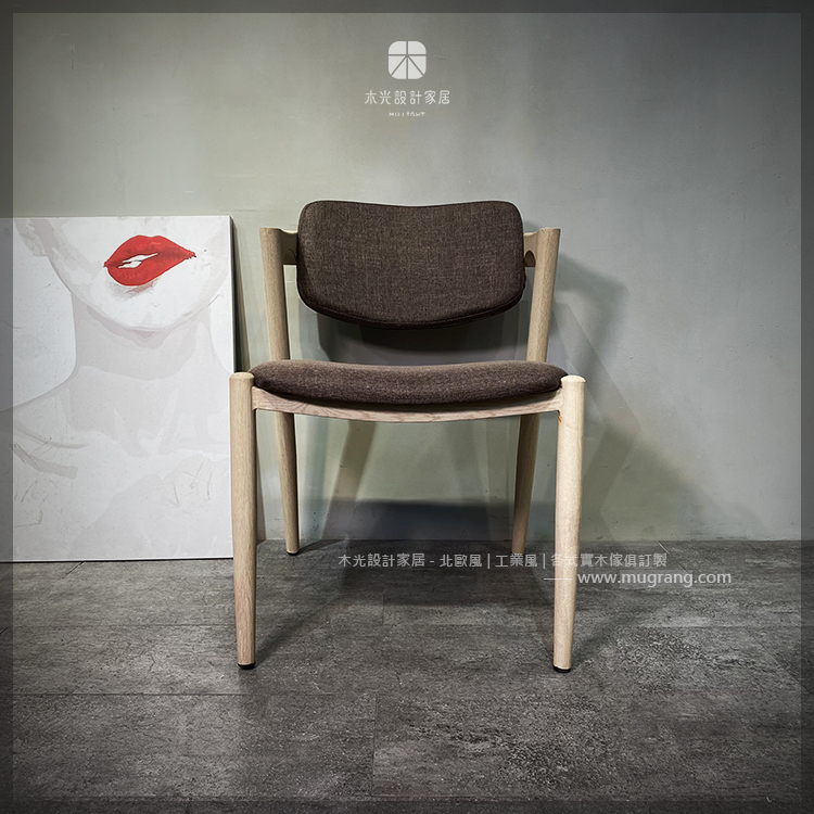 限時優惠-經典鐵製木紋刷白布椅(剩1張)