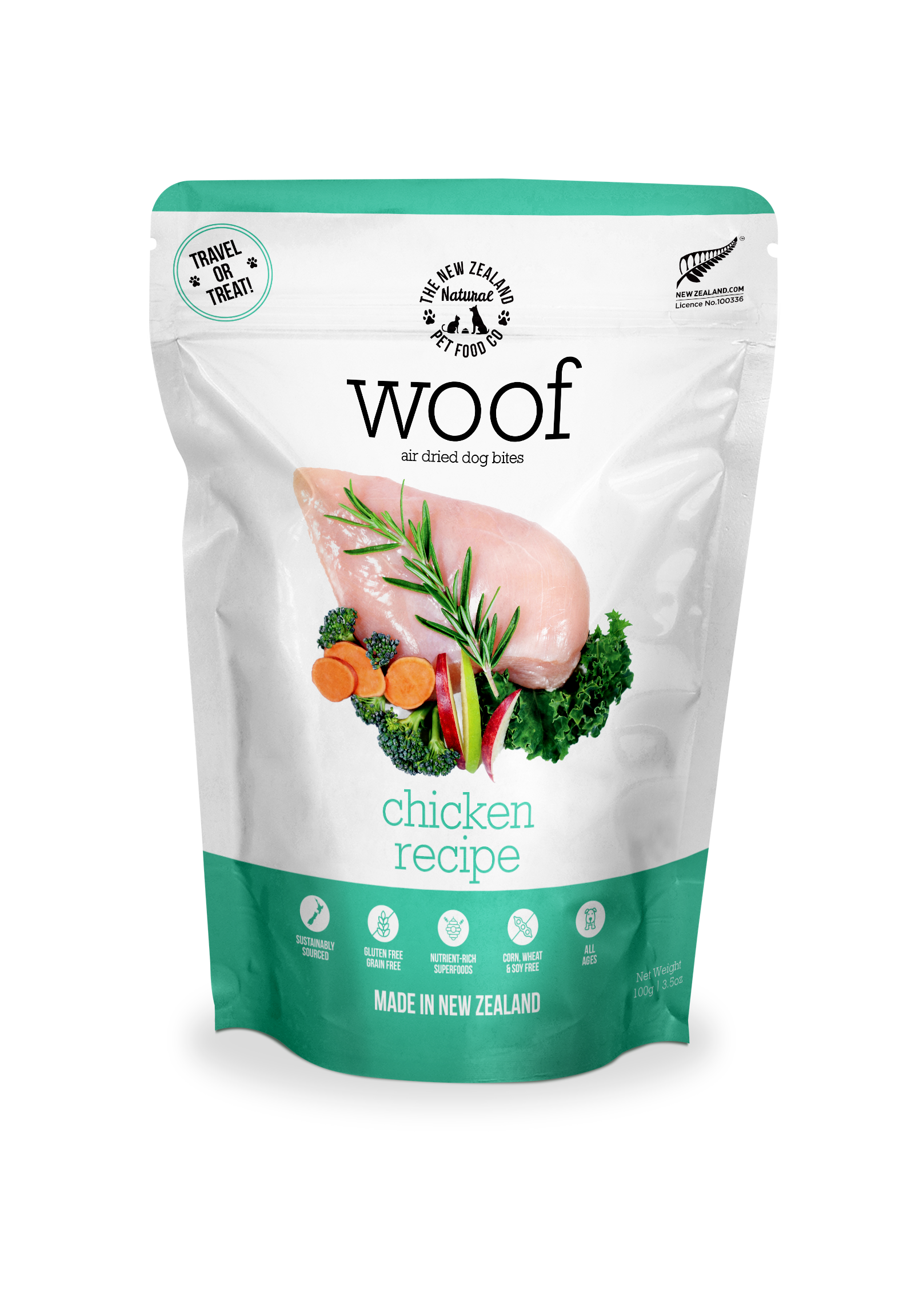 WOOF Chicken Air Dried Dog Bites (100g)