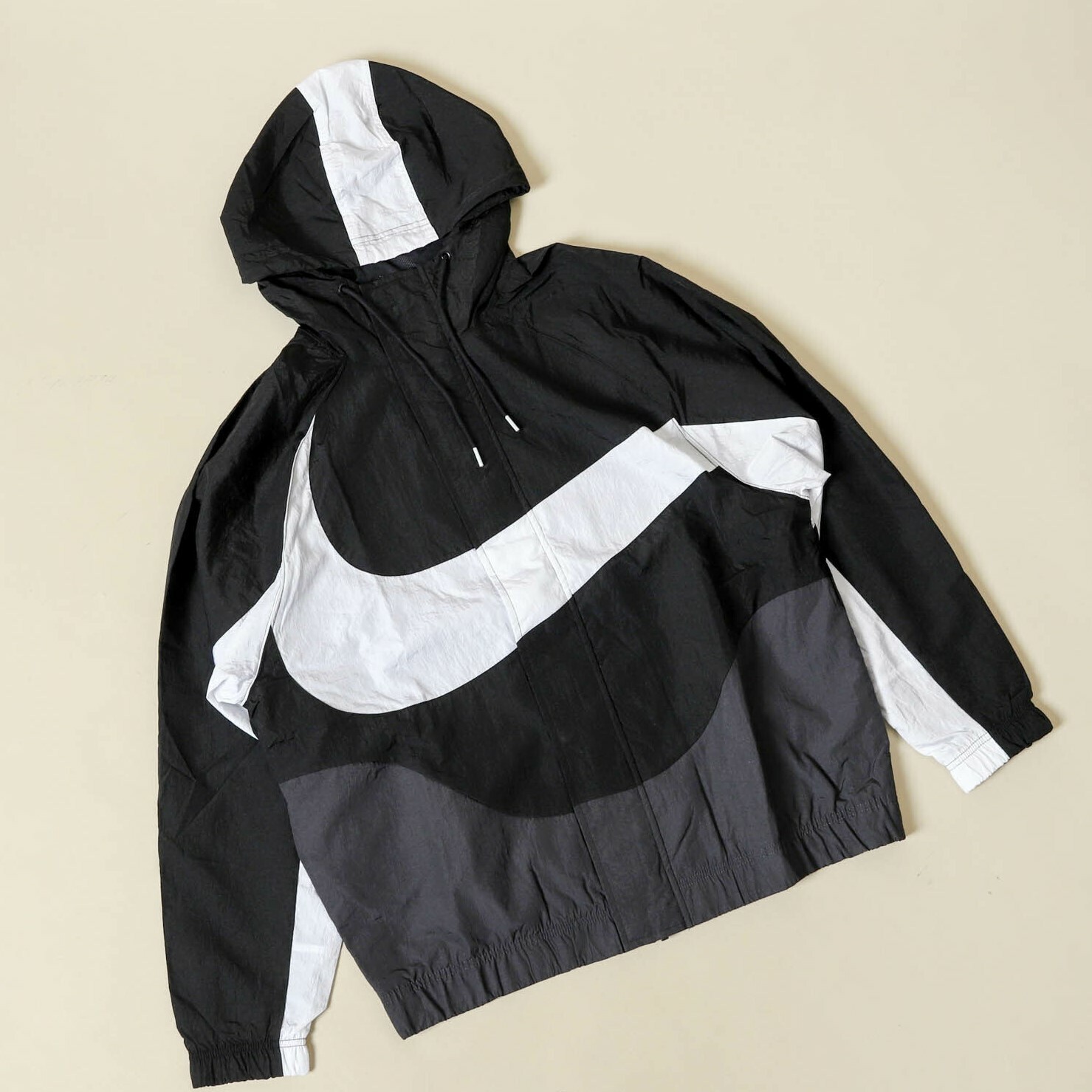 Nike Big Swoosh Woven Jacket Black Grey