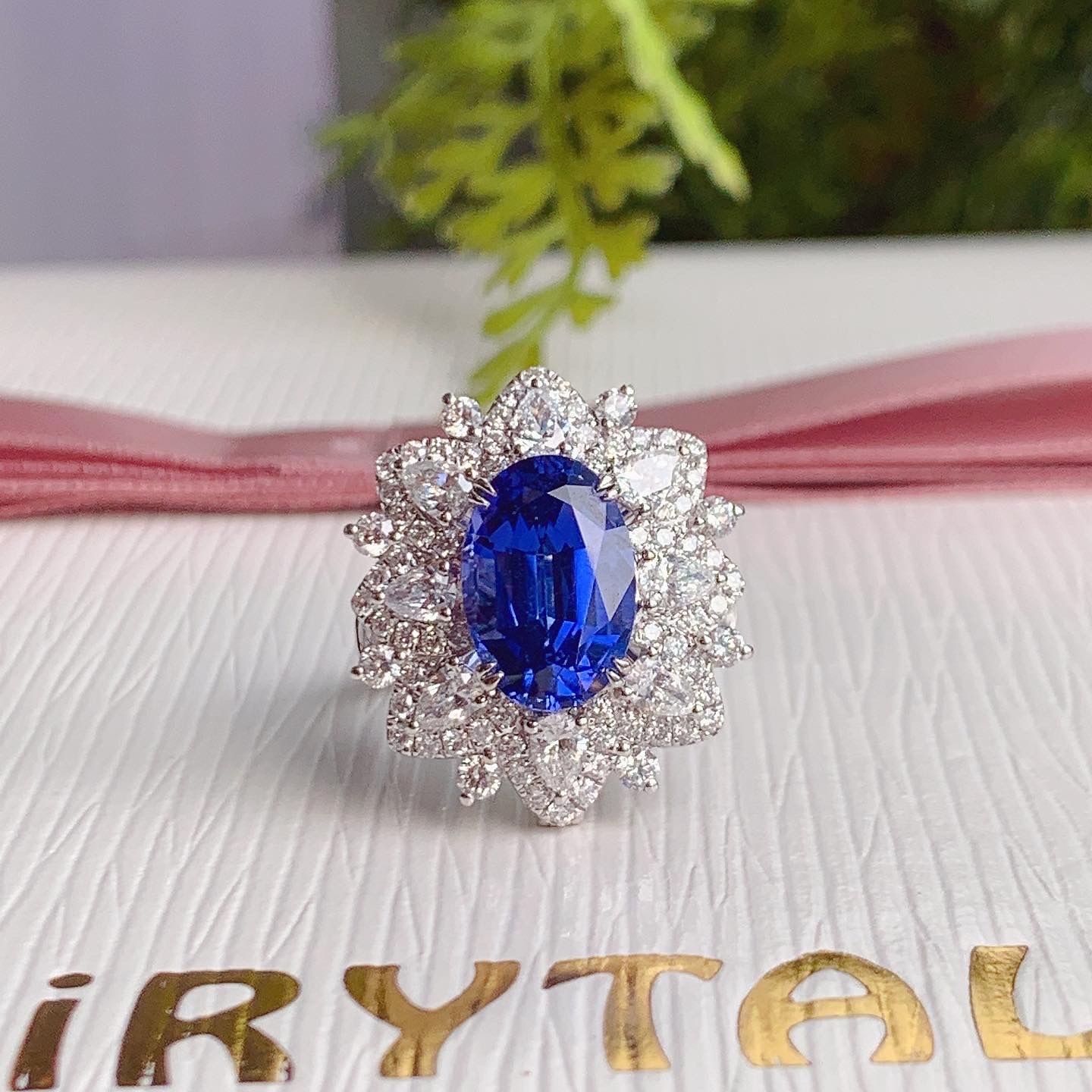 18K坦桑石鑽石戒指/吊墜兩用款  - 5A色 （帶GUILD證書）