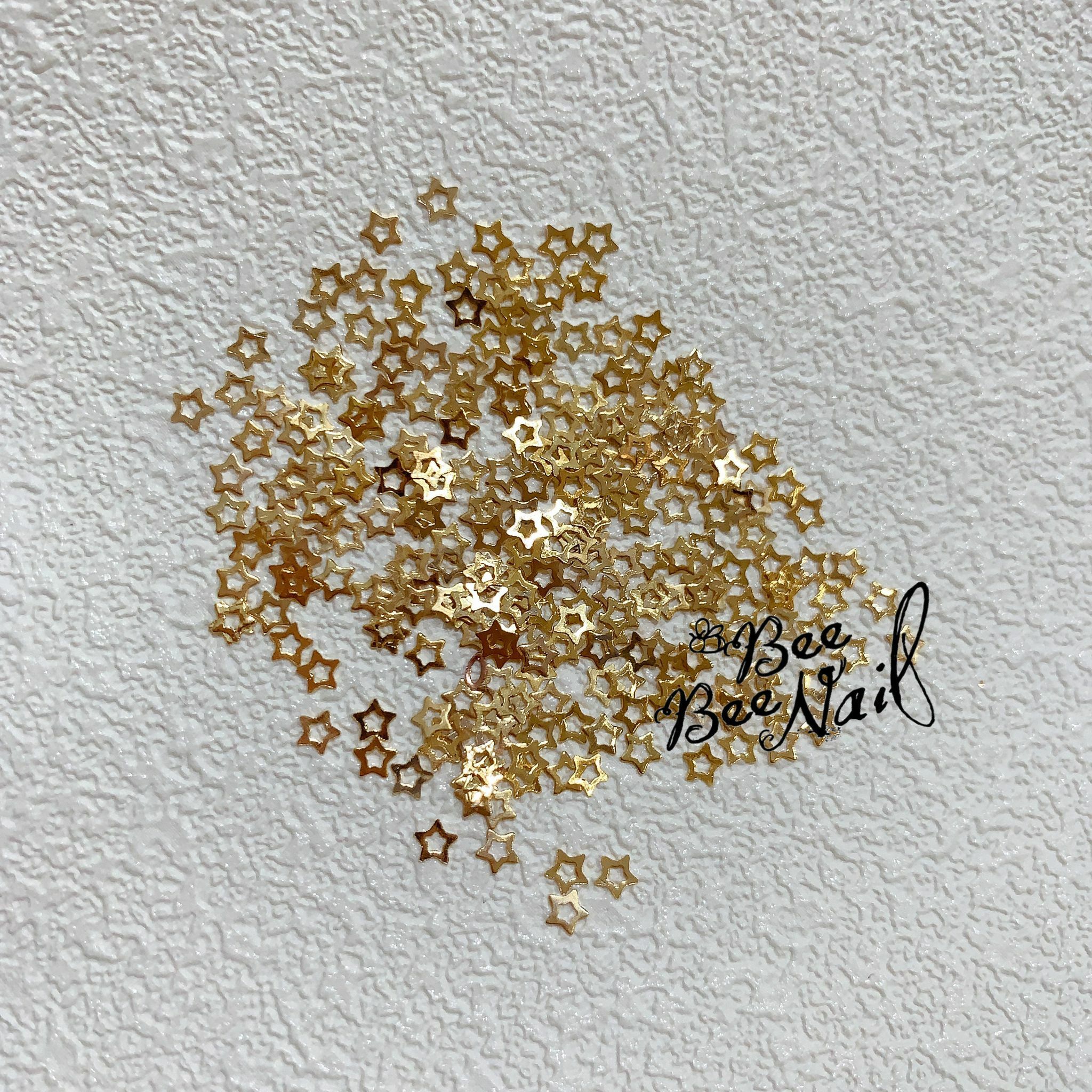 不褪色金屬 空心 3mm 星星形飾品-約200粒