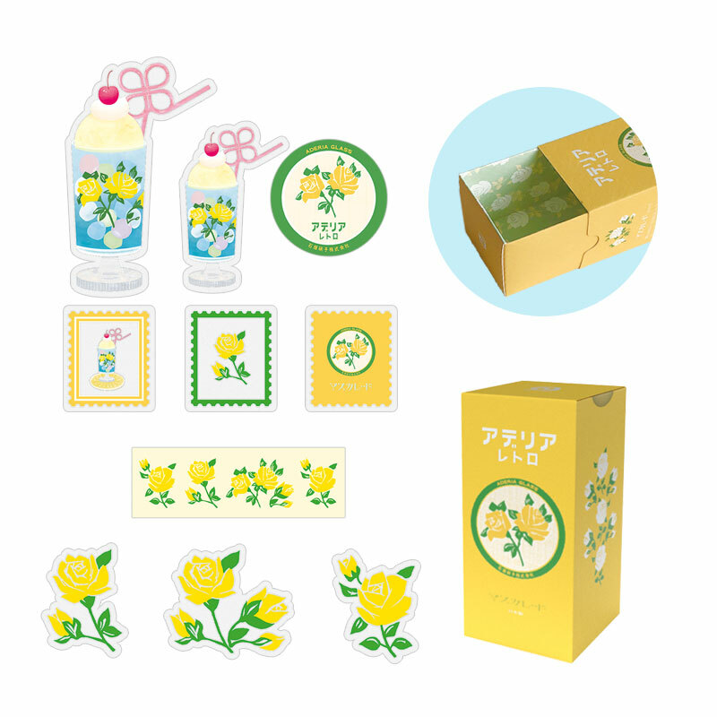 RYU-RYU X 石塚硝子 透明貼紙組  黃色玫瑰