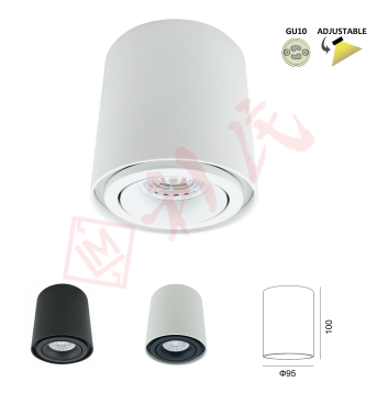 GD-5610 圓形單頭盒仔燈 GU10膽  (白/黑/外白內黑)