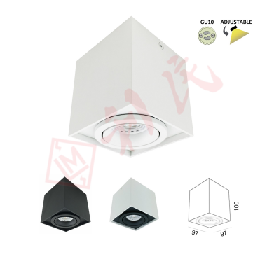 GD-5611 方形單頭盒仔燈 GU10膽 (白/黑/外白內黑)