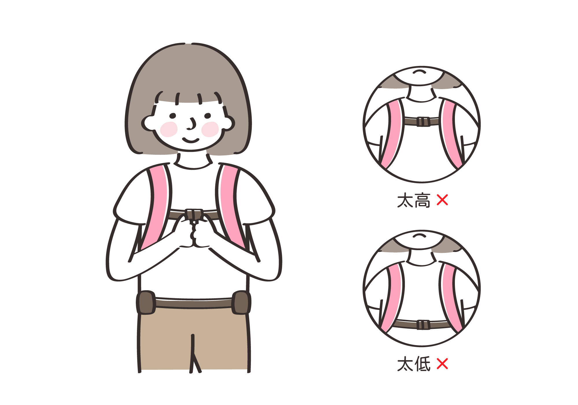 將書包的胸扣扣上