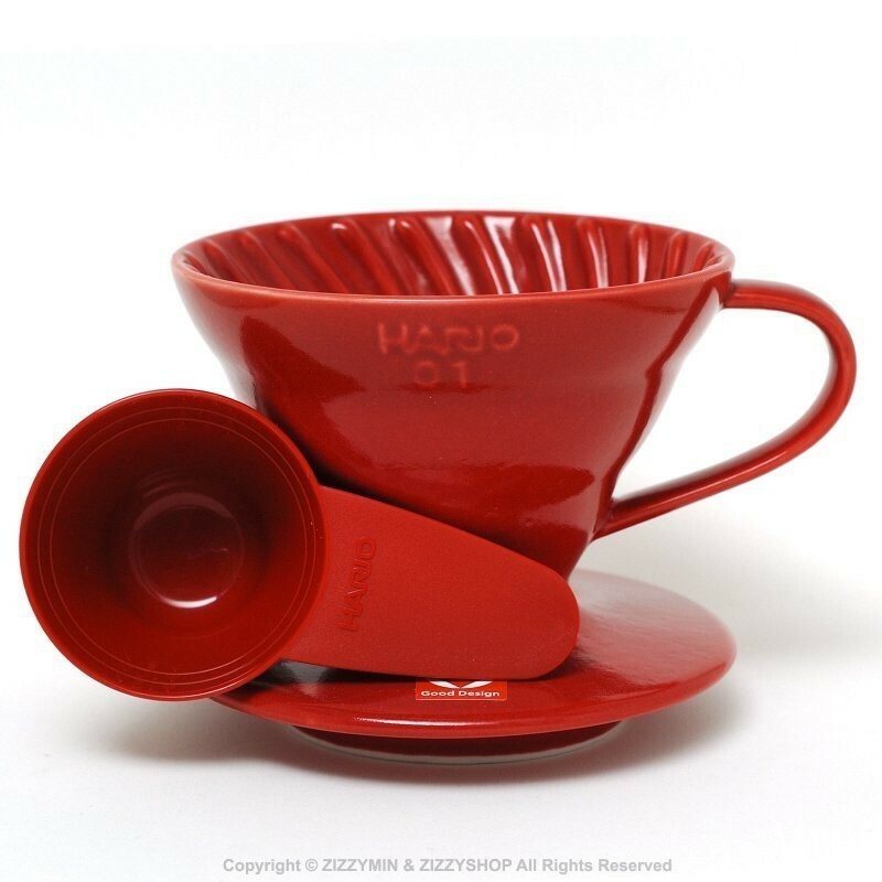 #【HARIO】V60紅色01磁石濾杯 (VDC-01R)