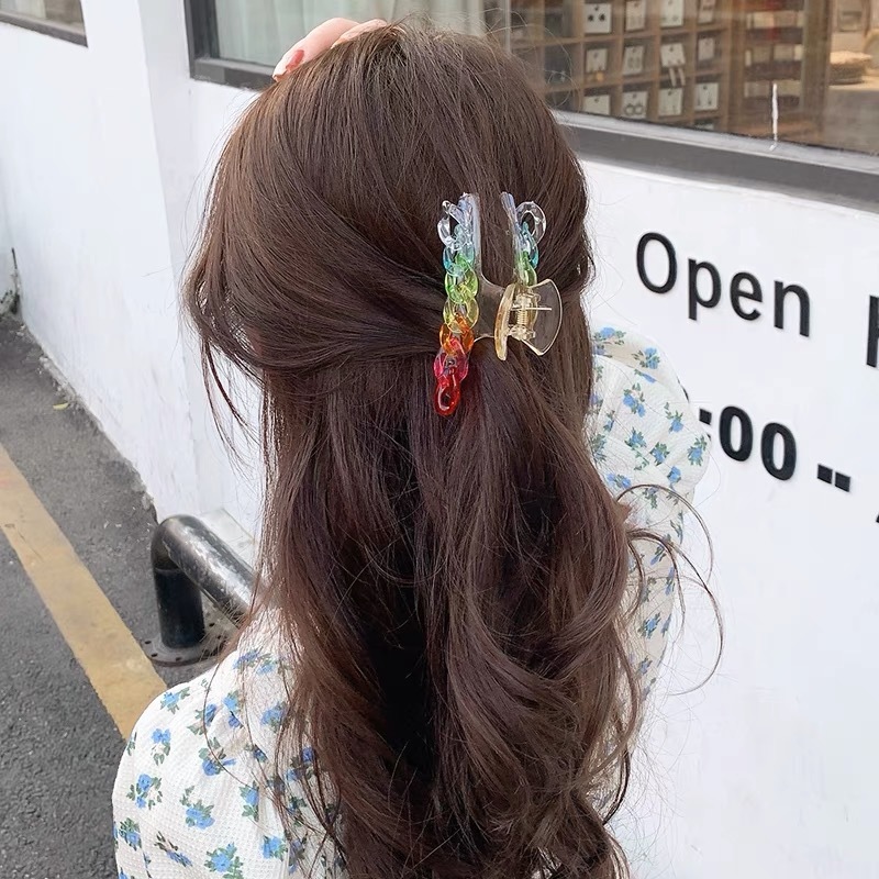 Rainbow Chain Big Hair Claw