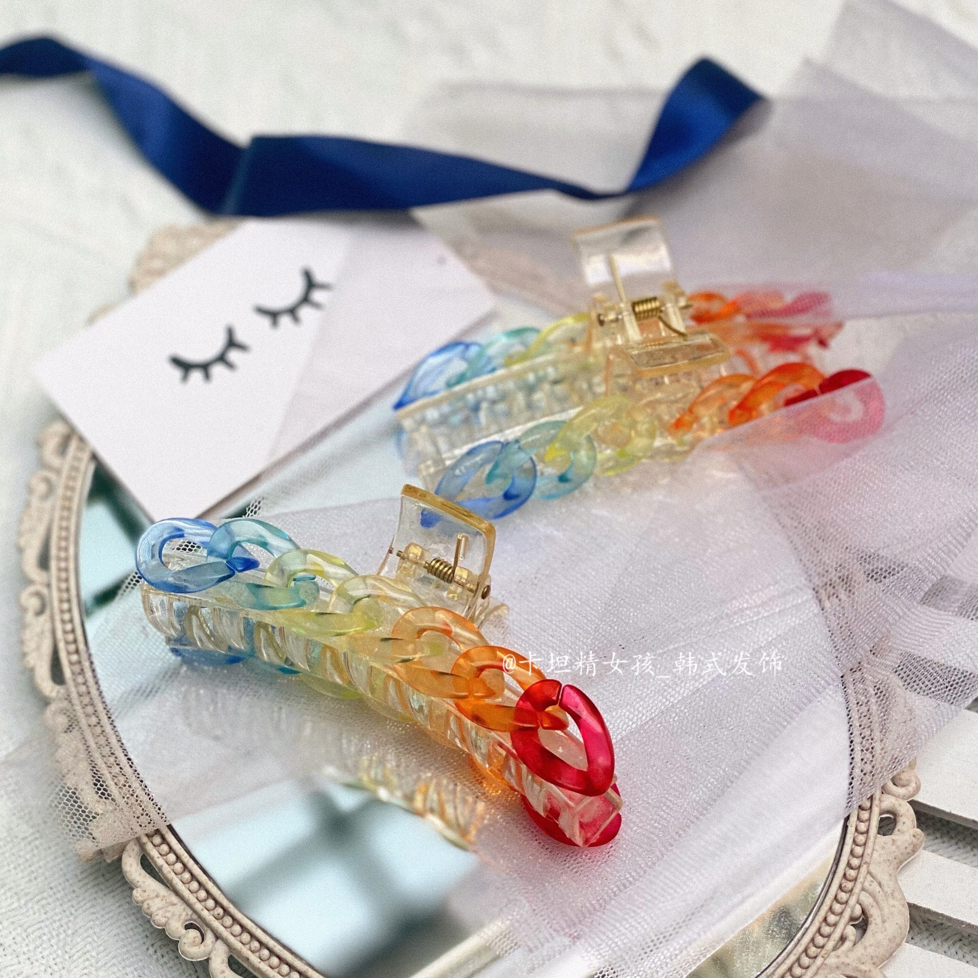 Rainbow Chain Big Hair Claw