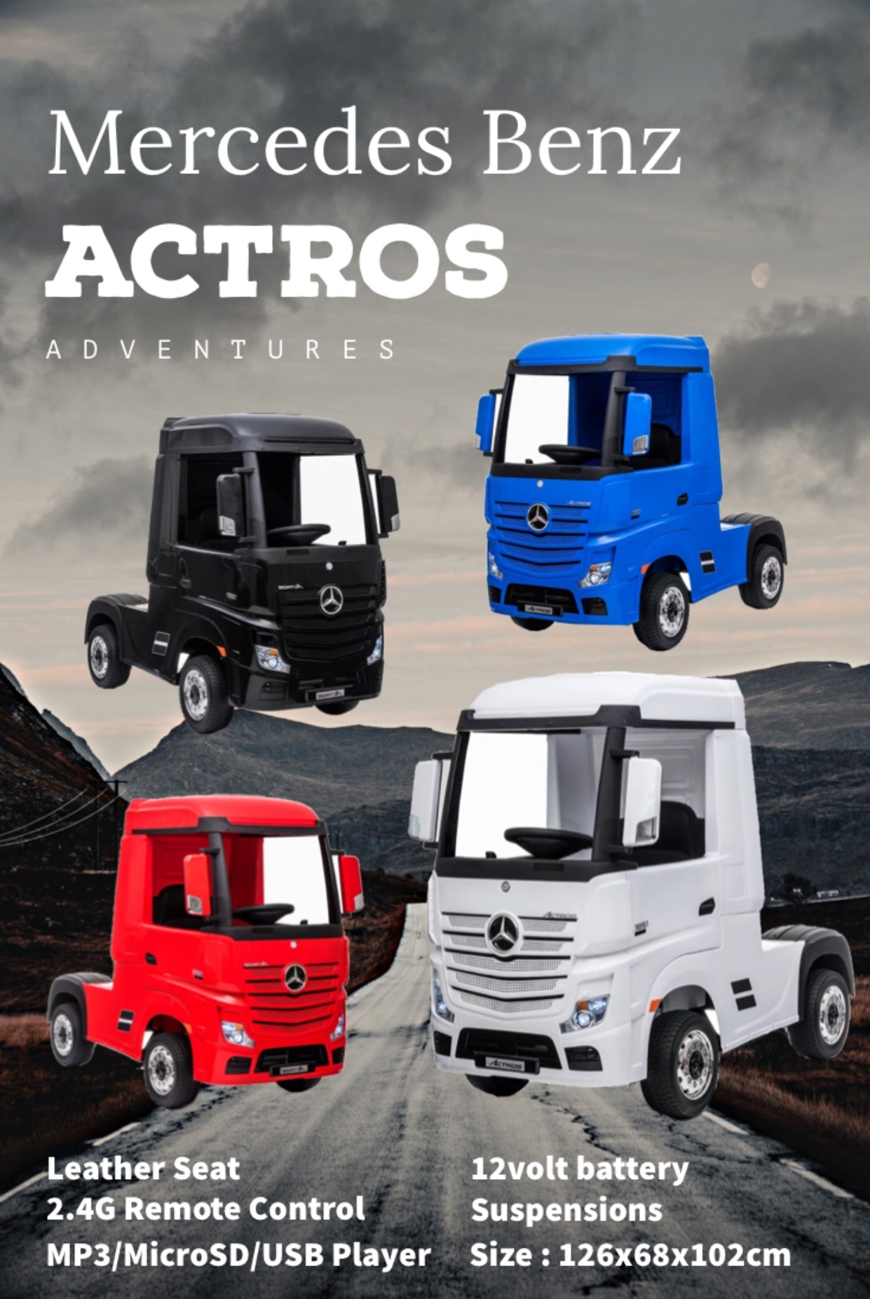 平治Actros兒童電動貨櫃車