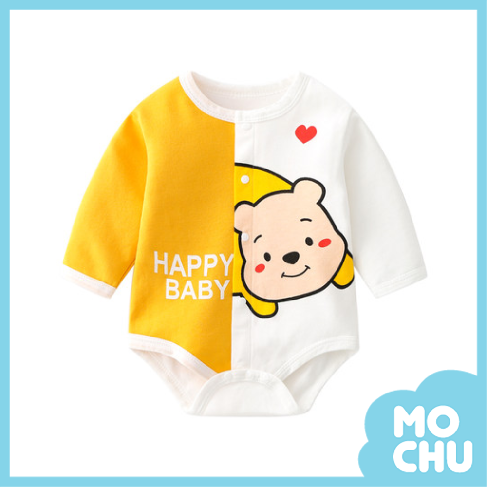 軟趴趴小熊長袖包屁衣