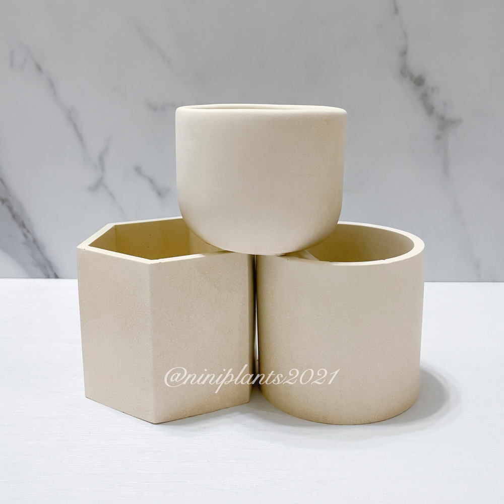 ｜純原泥｜溫暖奶茶水泥盆器（純奶茶）