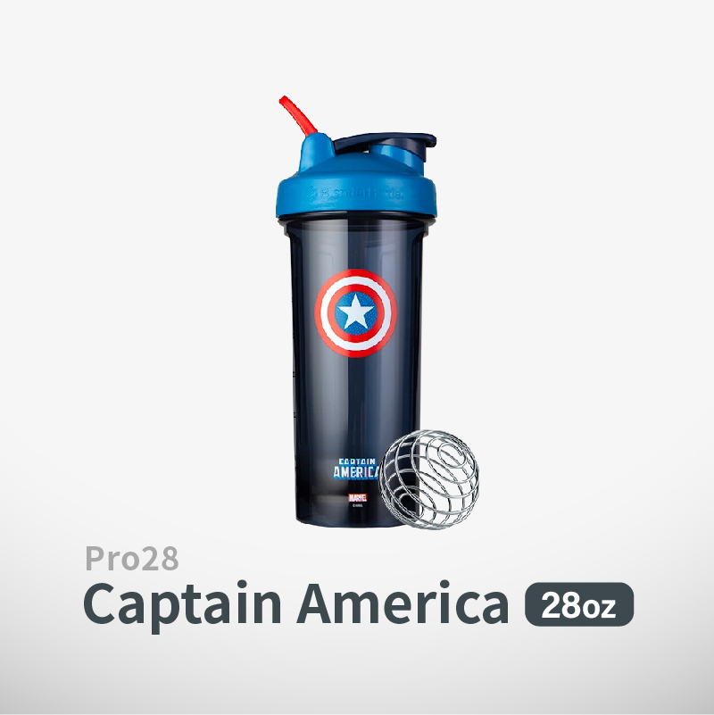 Blender Bottle® Pro28™【Marvel特別款】圓底透亮搖搖杯|美國隊長