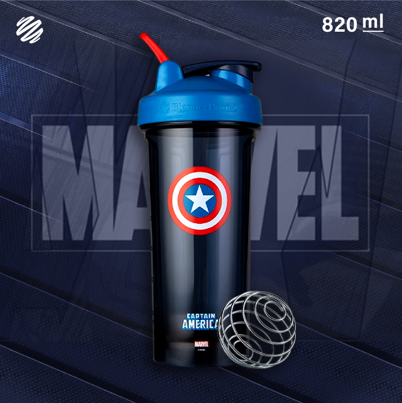 Blender Bottle® Pro28™【Marvel特別款】圓底透亮搖搖杯|美國隊長