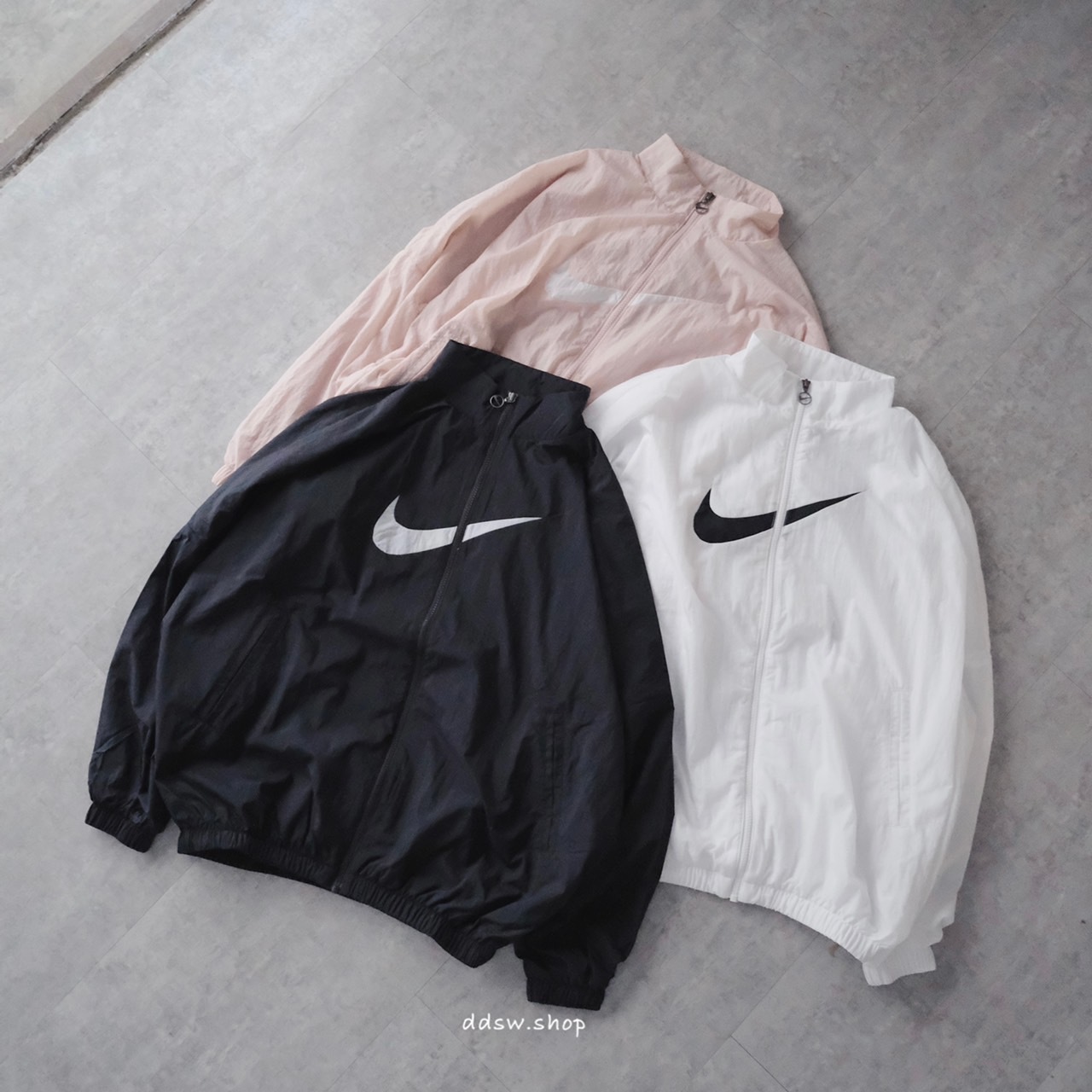 Nike Sportswear 外套 落肩寬版 立領 教練外套 黑色 白色 粉色