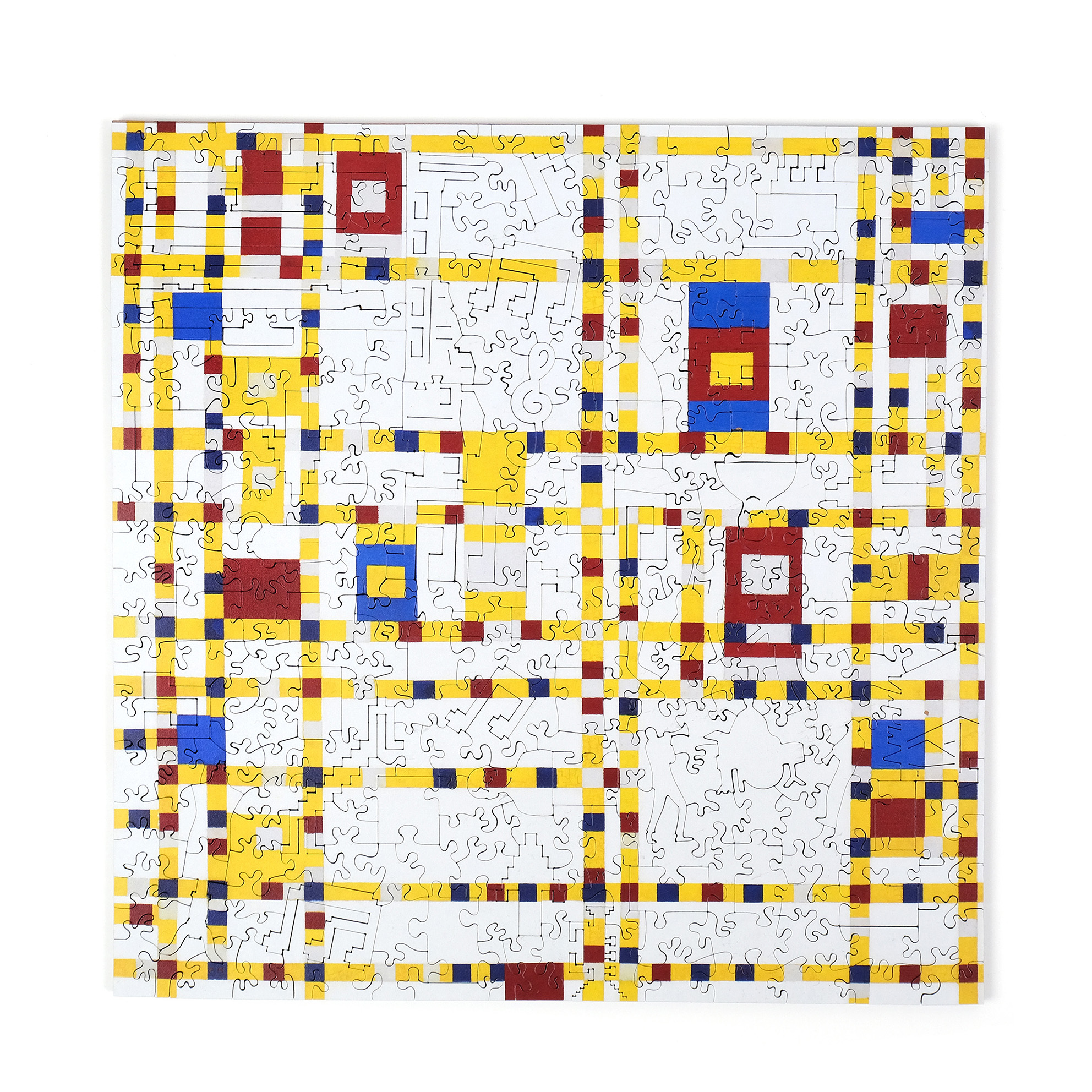 蒙德里安雙面木質拼圖 Pieces Of The Masters - Piet Mondrian
