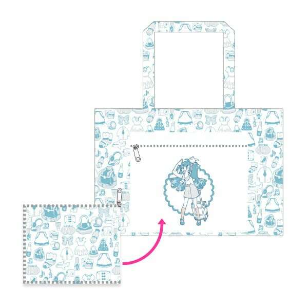 初音未來-摺疊托特袋-淺藍印花款（上倉エク）