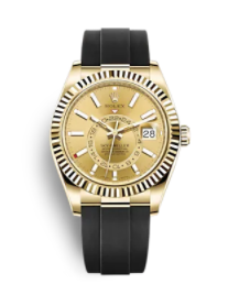 BRAND NEW ROLEX 326238 SKY-DWELLER CHAMPAGNE DIAL YELLOW GOLD OYSTER 42 MM