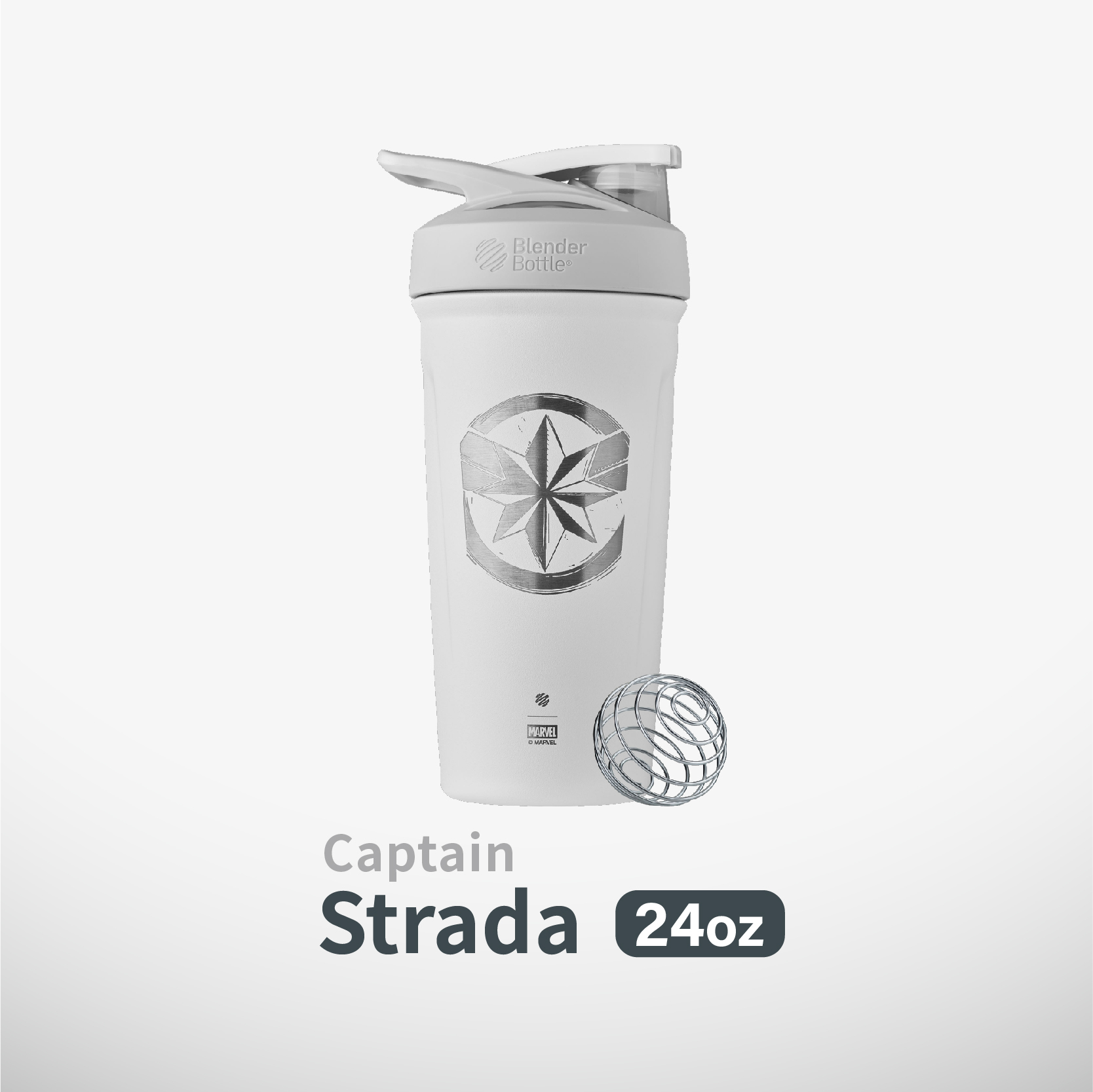 Blender Bottle® Strada™【Marvel聯名款】24oz 絕緣不鏽鋼|搖搖杯|驚奇隊長