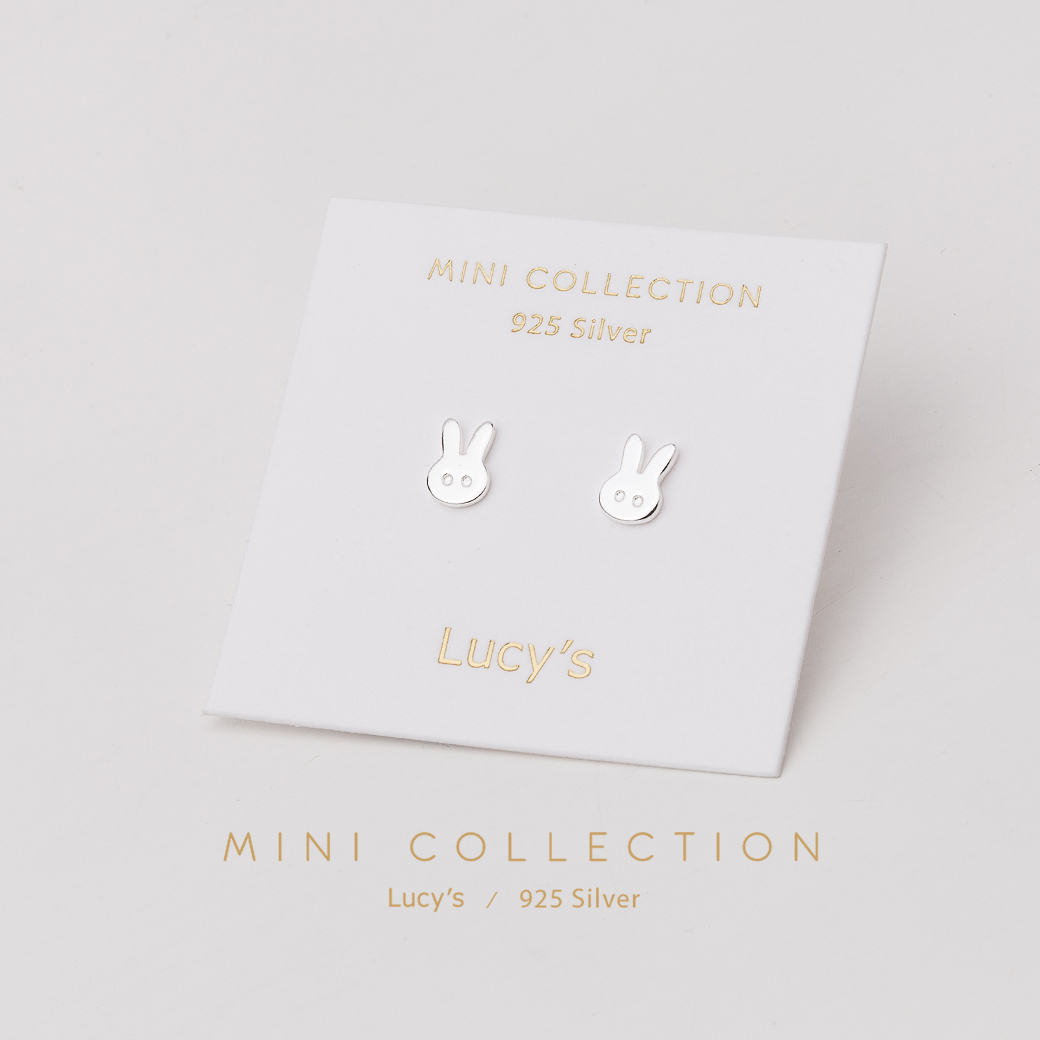 925純銀〔輕銀系列〕長耳兔 耳環 (99501)