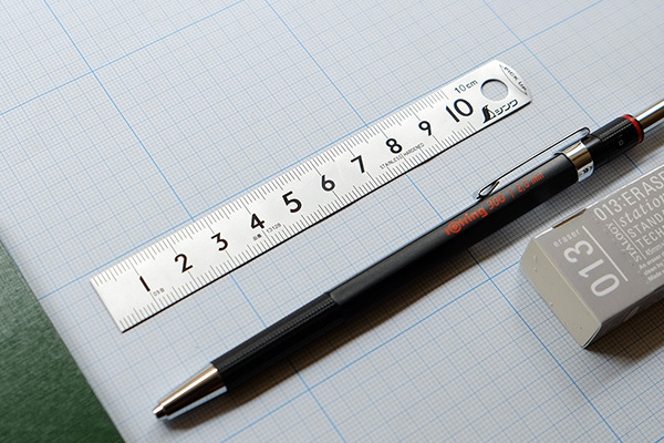 好拿鋼尺：尾端微翻的設計，一壓就好拿