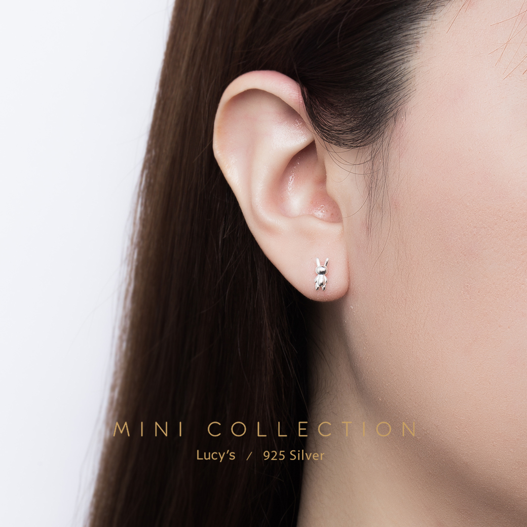 925純銀〔輕銀系列〕可愛兔 耳環 (99508)