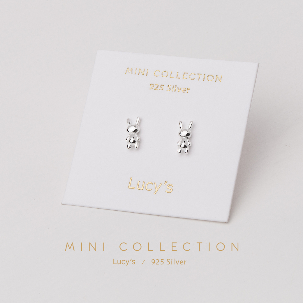 925純銀〔輕銀系列〕可愛兔 耳環 (99508)