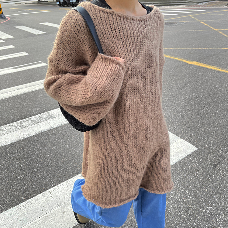 長版粗針織衫