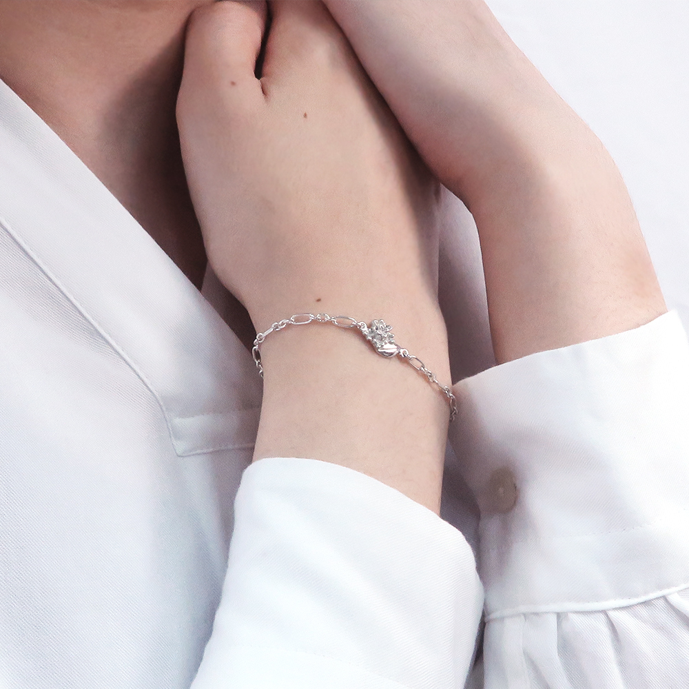 桂花 天蠍座星座花 925純銀手鍊