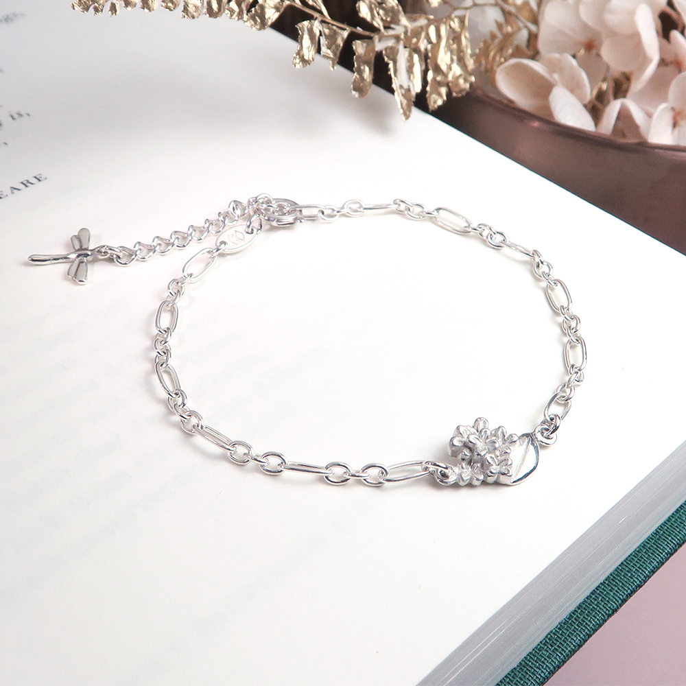 桂花 天蠍座星座花 925純銀手鍊