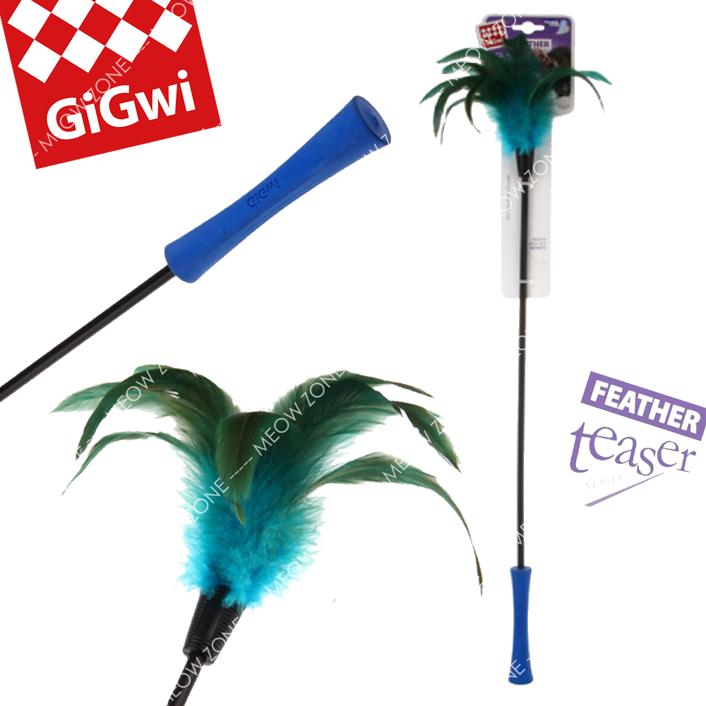 GiGwi Feather Teaser 魔力貓棒 - 藍羽毛款
