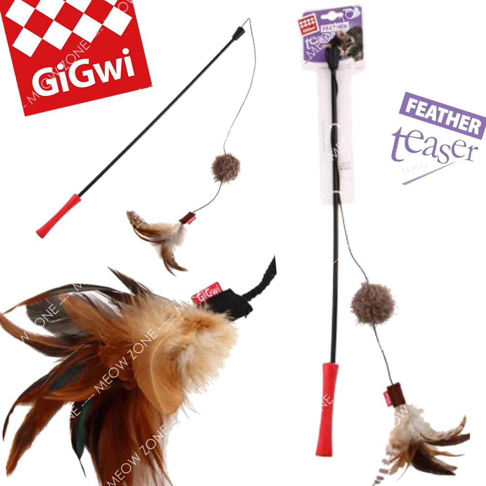 GiGwi Feather Teaser 魔力貓棒 - 絨球款