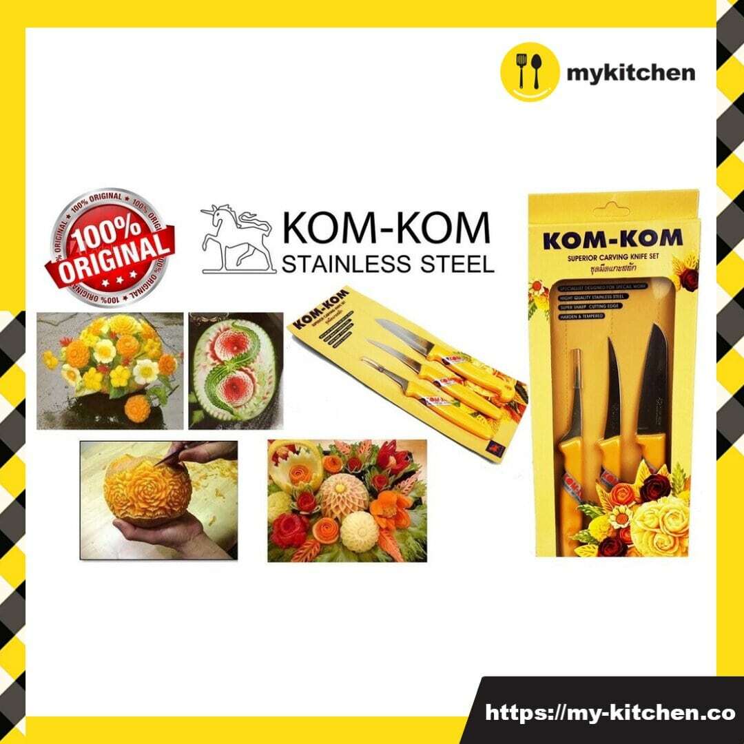 Kom-Kom 11pc Garnishing Set & Step-by-Step Fruit Carving Book